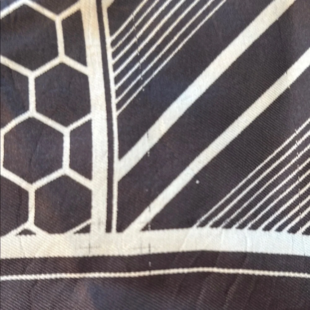 Vintage Paul Poiret Paris Black and White Geometric Scarf